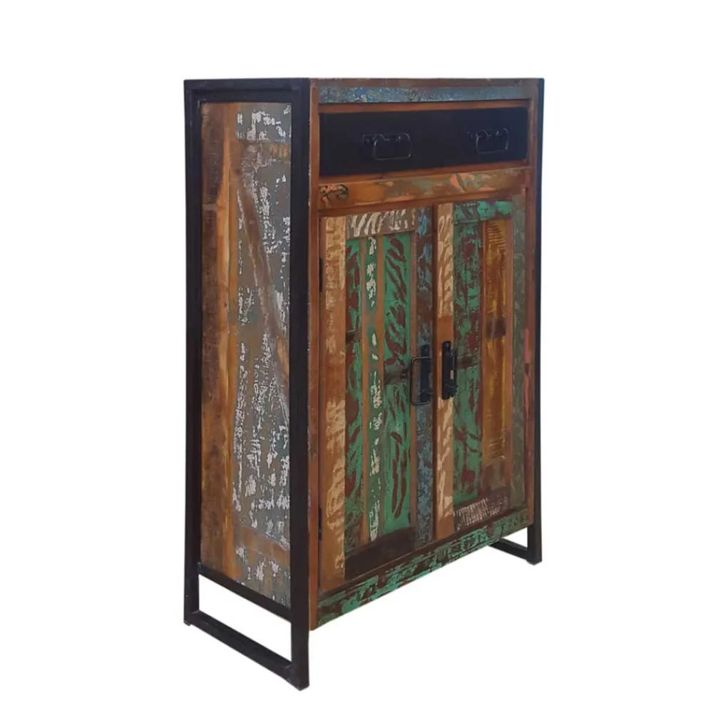 Wohnen Landhausmöbel|Küchenschränke*Kommode Ensley in Schwarz Bunt