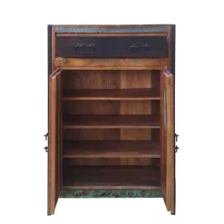 Wohnen Landhausmöbel|Küchenschränke*Kommode Ensley in Schwarz Bunt