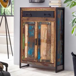 Wohnen Landhausmöbel|Küchenschränke*Kommode Ensley in Schwarz Bunt