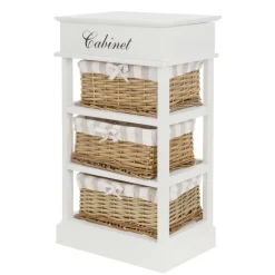 Wohnen Rattanmöbel|Nachttische*Kommode Havanna mit 3 Körben