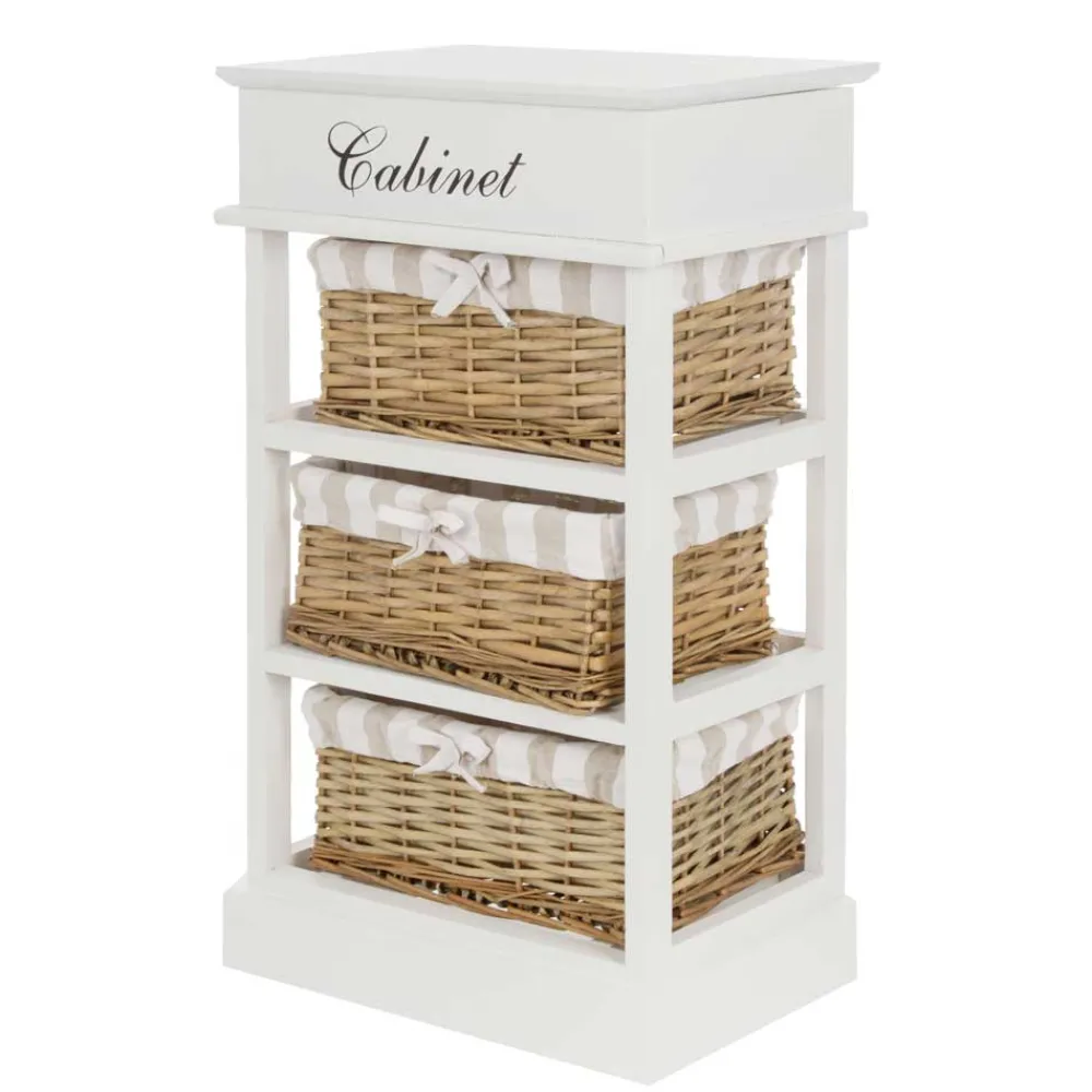 Wohnen Rattanmöbel|Nachttische*Kommode Havanna mit 3 Körben