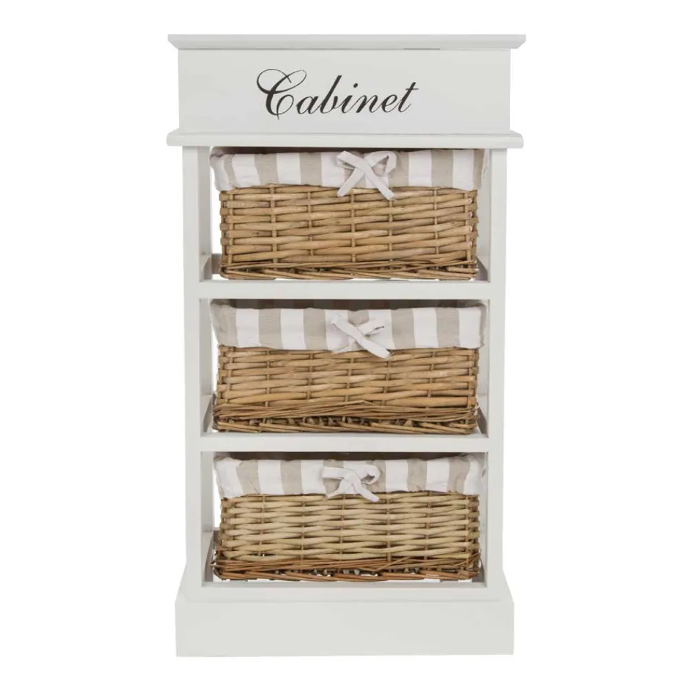 Wohnen Rattanmöbel|Nachttische*Kommode Havanna mit 3 Körben