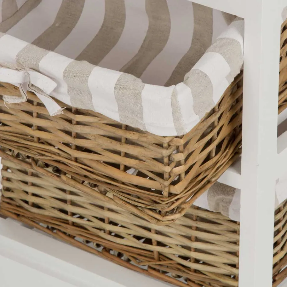 Wohnen Rattanmöbel|Nachttische*Kommode Havanna mit 3 Körben