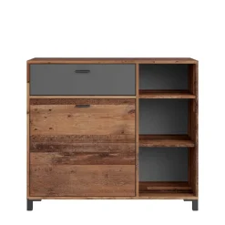 Wohnen Kommode in Altholz Optik & Anthrazit - Bosco