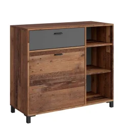 Wohnen Kommode in Altholz Optik & Anthrazit - Bosco