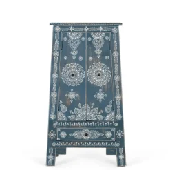 Wohnen Designermöbel|Highboards*Kommode in Blau mit weißer Bemalung - Fleet