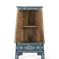 Wohnen Designermöbel|Highboards*Kommode in Blau mit weißer Bemalung - Fleet