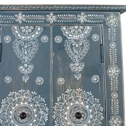 Wohnen Designermöbel|Highboards*Kommode in Blau mit weißer Bemalung - Fleet