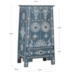 Wohnen Designermöbel|Highboards*Kommode in Blau mit weißer Bemalung - Fleet