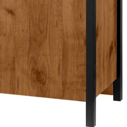 Wohnen Kommode in Eiche Holzoptik und Schwarz - Lavion