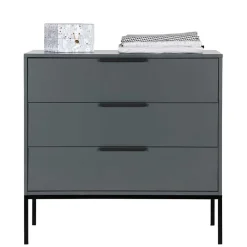 Wohnen Kommode in Grau & Schwarz - Brazoly