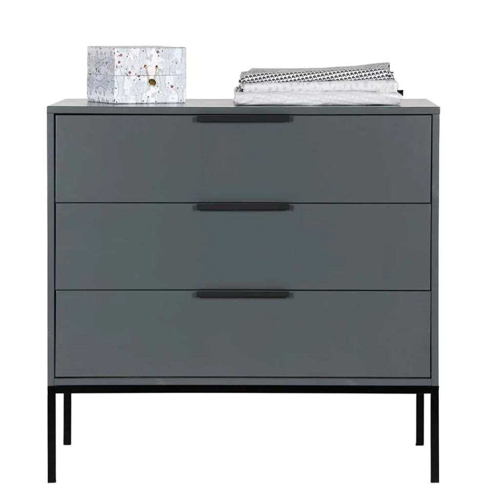Wohnen Kommode in Grau & Schwarz - Brazoly