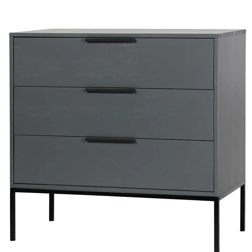 Wohnen Kommode in Grau & Schwarz - Brazoly