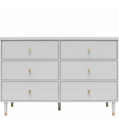 Wohnen Küchenschränke|Sideboards*Kommode in Hellgrau mit Gold - Imano