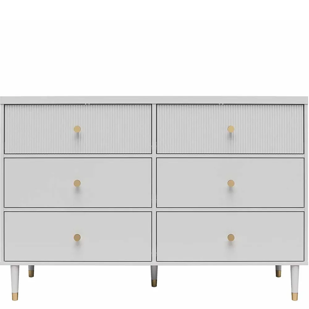 Wohnen Küchenschränke|Sideboards*Kommode in Hellgrau mit Gold - Imano