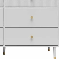 Wohnen Küchenschränke|Sideboards*Kommode in Hellgrau mit Gold - Imano