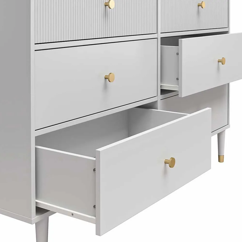 Wohnen Küchenschränke|Sideboards*Kommode in Hellgrau mit Gold - Imano