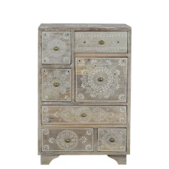 Wohnen Vintage Möbel|Nachttische*Kommode in Holz White Wash - Troyes