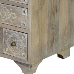 Wohnen Vintage Möbel|Nachttische*Kommode in Holz White Wash - Troyes