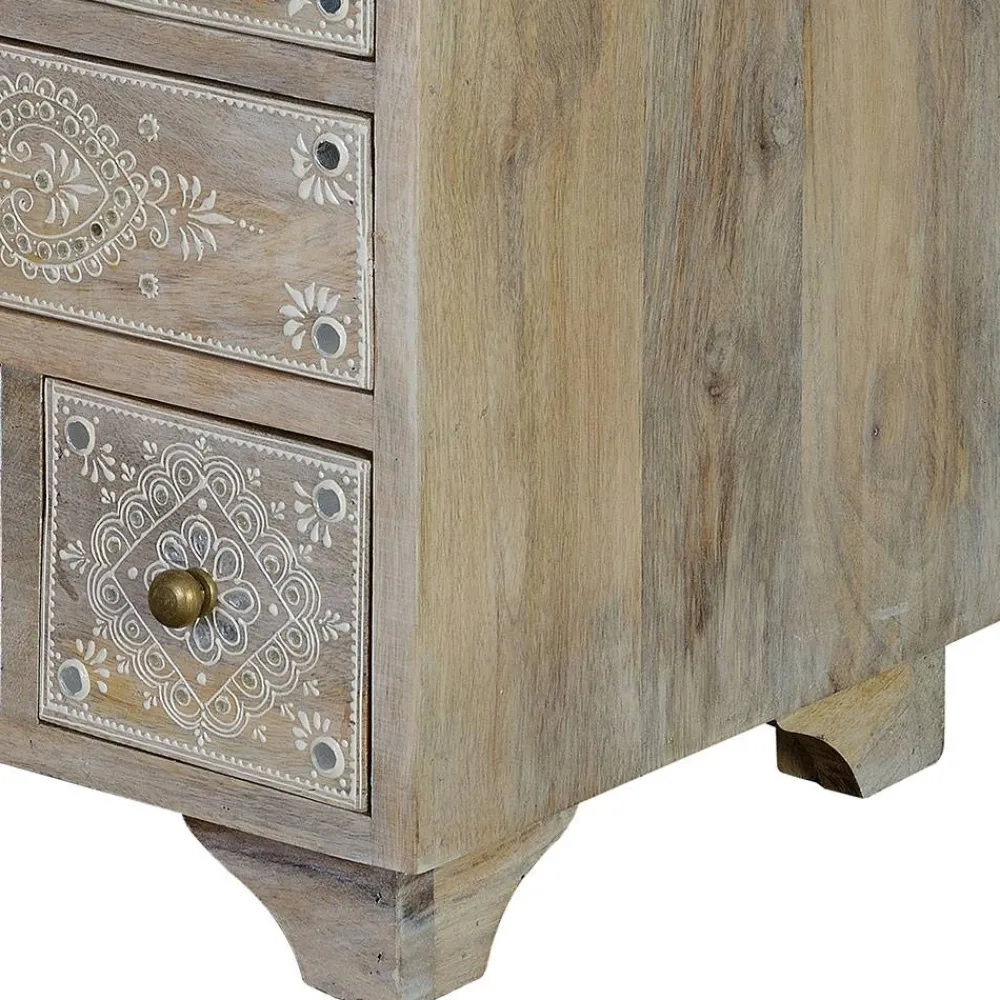 Wohnen Vintage Möbel|Nachttische*Kommode in Holz White Wash - Troyes