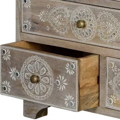 Wohnen Vintage Möbel|Nachttische*Kommode in Holz White Wash - Troyes