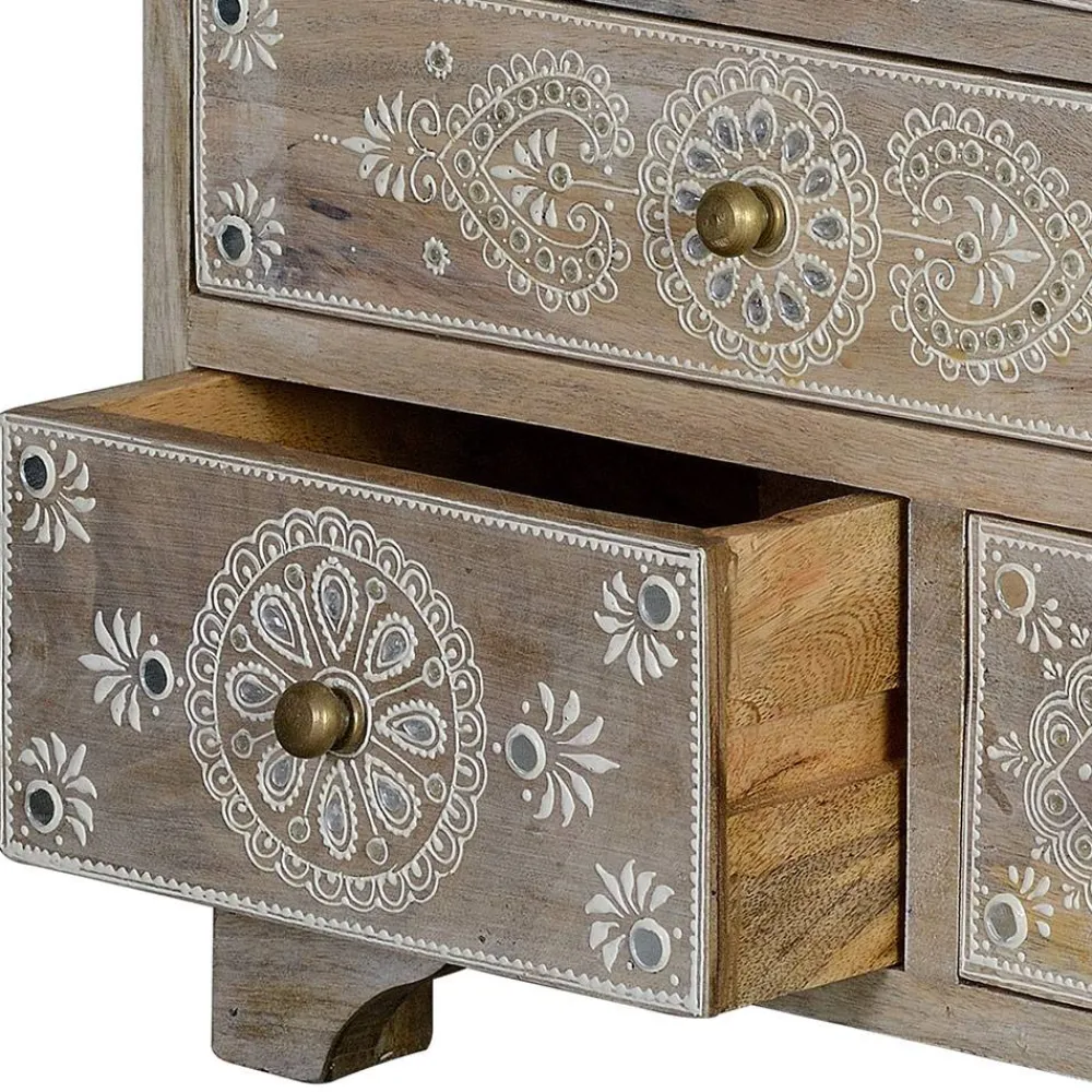 Wohnen Vintage Möbel|Nachttische*Kommode in Holz White Wash - Troyes