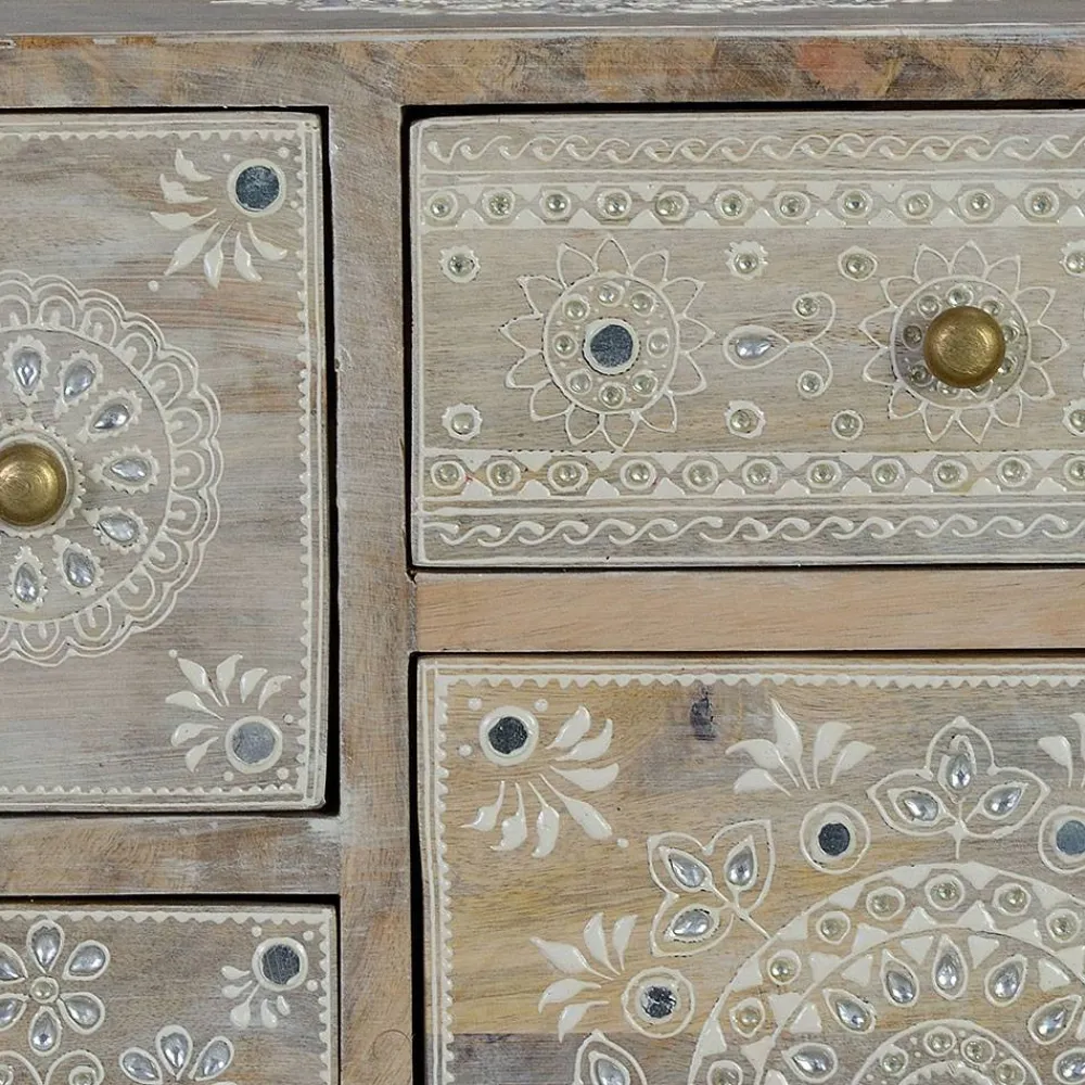 Wohnen Vintage Möbel|Nachttische*Kommode in Holz White Wash - Troyes