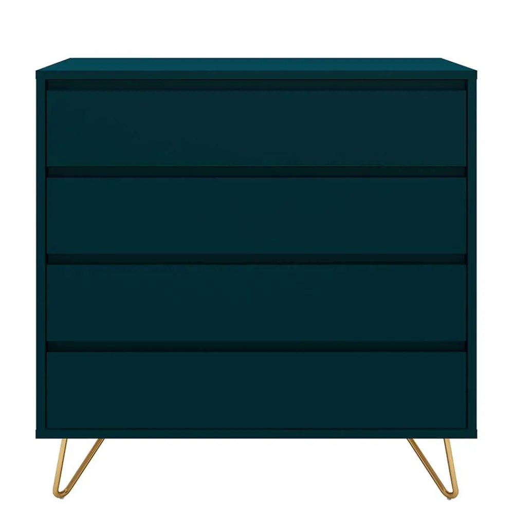 Wohnen Skandinavische Möbel|Sideboards & Kommoden*Kommode in Petrol mit kurzen Hairpin Legs - Clamps