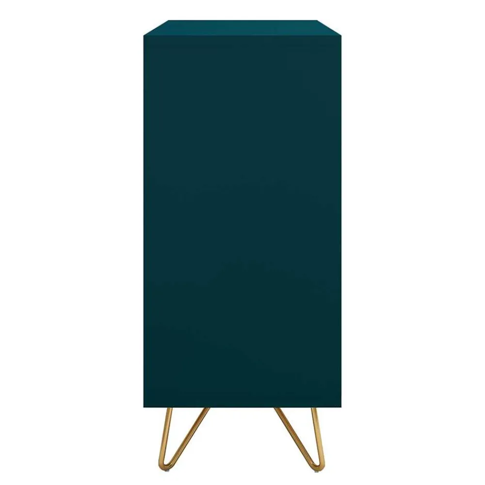 Wohnen Skandinavische Möbel|Sideboards & Kommoden*Kommode in Petrol mit kurzen Hairpin Legs - Clamps