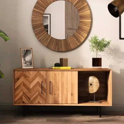 Wohnen Kommode mit 2 Türen & Fach aus Wildeiche - Kerfa