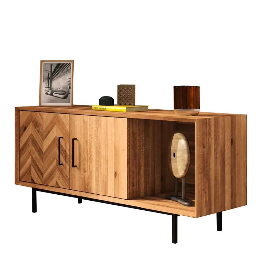 Wohnen Kommode mit 2 Türen & Fach aus Wildeiche - Kerfa