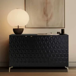 Wohnen Kommode mit geometrisch strukturierten Fronten - Ardit