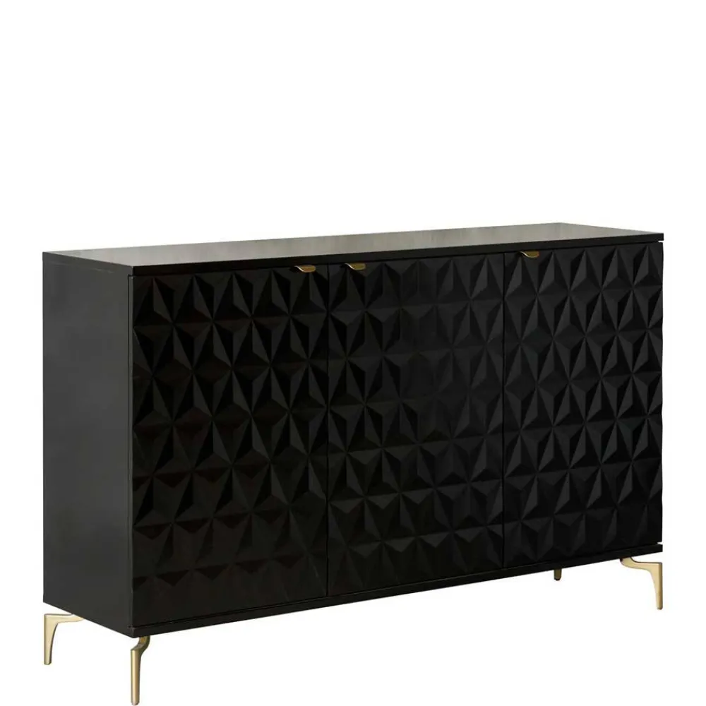 Wohnen Kommode mit geometrisch strukturierten Fronten - Ardit