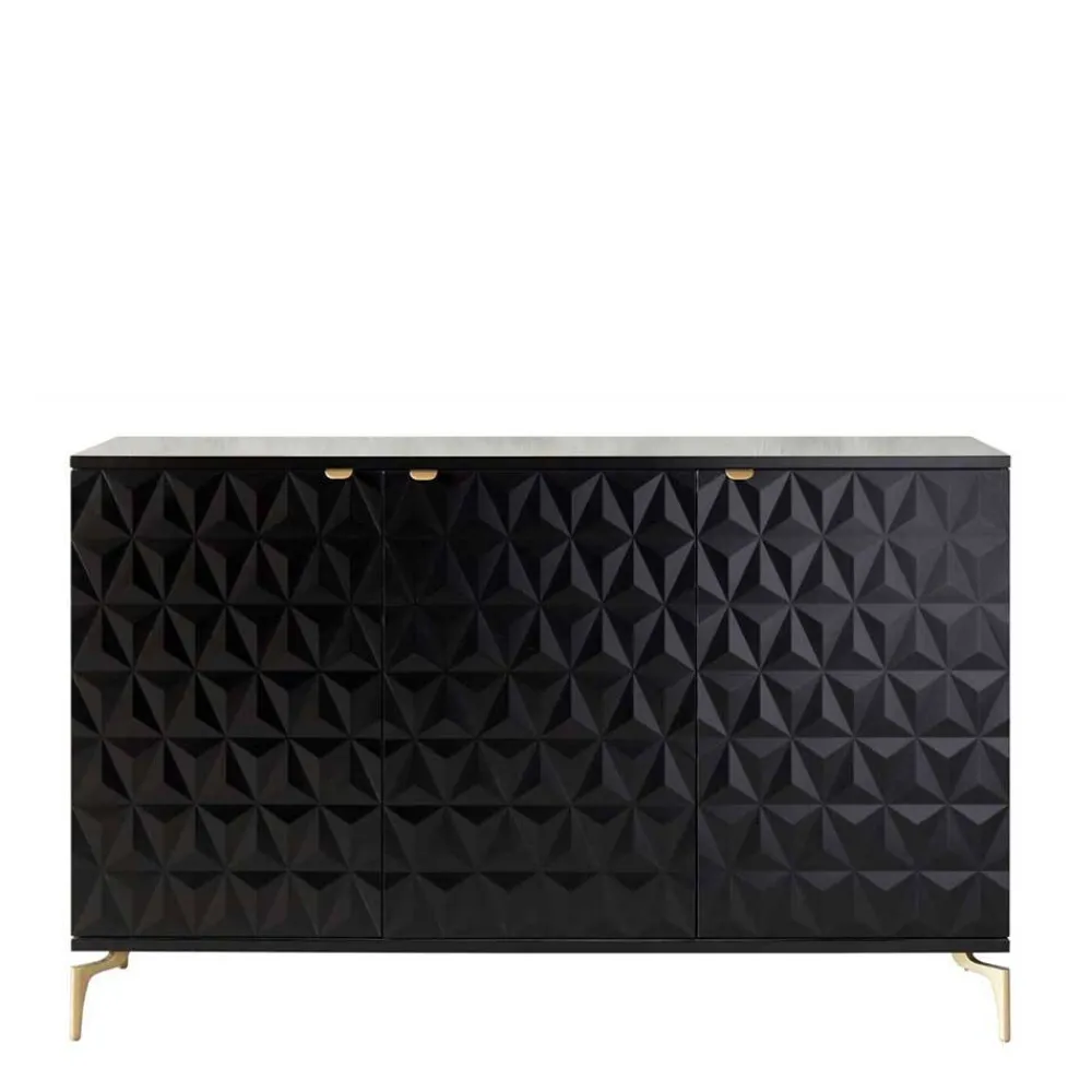 Wohnen Kommode mit geometrisch strukturierten Fronten - Ardit