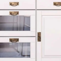 Wohnen Kommode mit Glas in Weiß & Honig - Brasivon