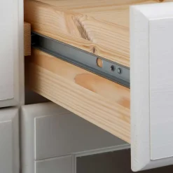 Wohnen Kommode mit Glas in Weiß & Honig - Brasivon