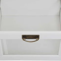 Wohnen Kommode mit Glas in Weiß & Honig - Brasivon