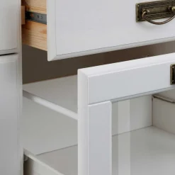 Wohnen Kommode mit Glas in Weiß & Honig - Brasivon