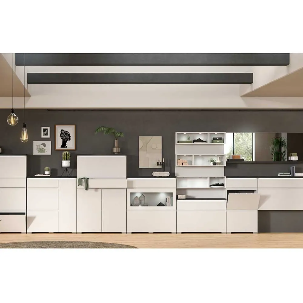 Wohnen Schuhschränke*Kommode mit Schublade und zwei Schuhklappen - Suad