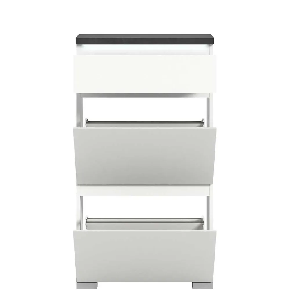 Wohnen Schuhschränke*Kommode mit Schublade und zwei Schuhklappen - Suad