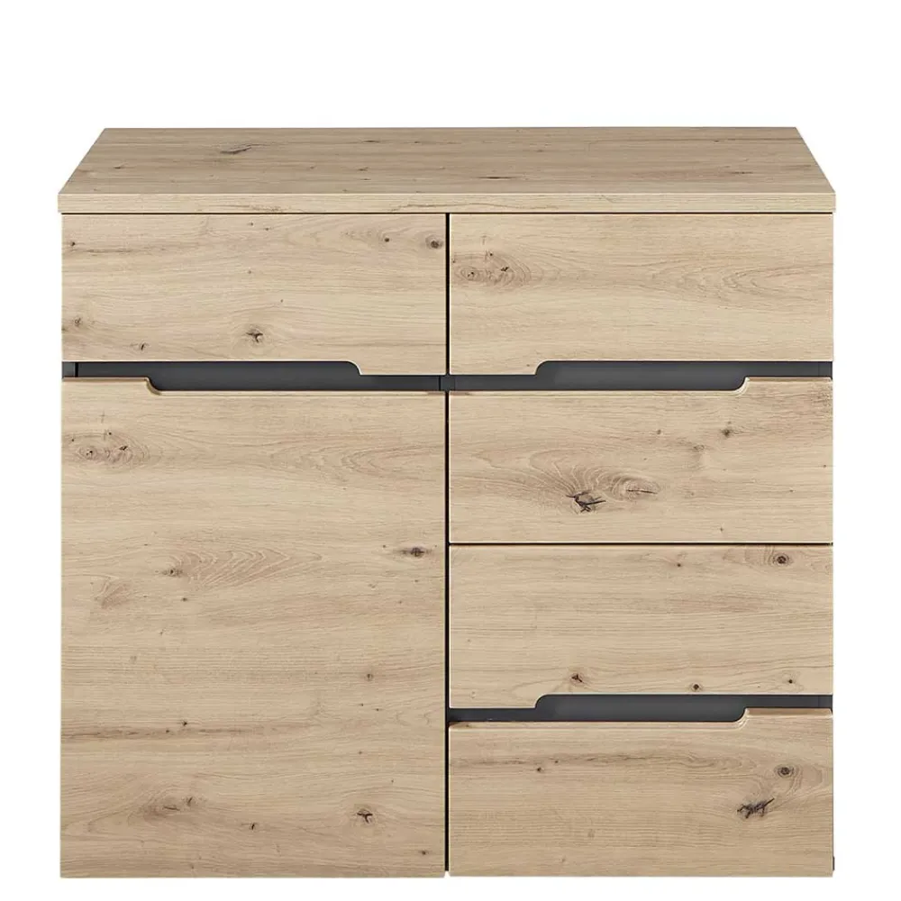 Wohnen Kommode mit vier Schubladen & Tür - Kuetra I