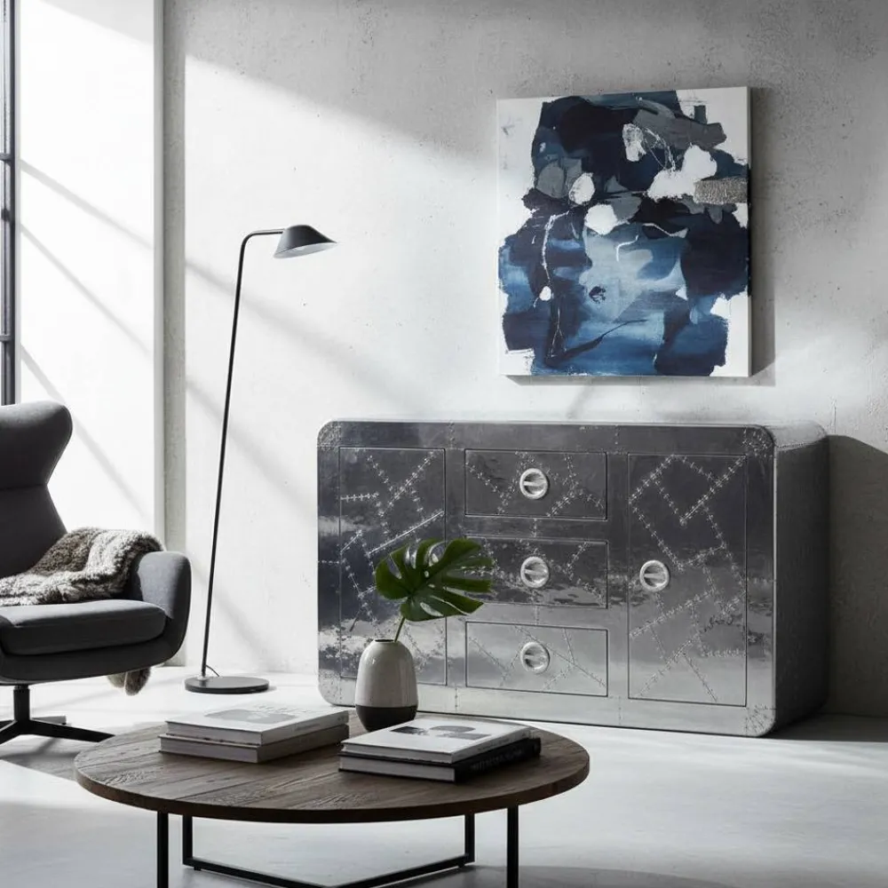 Wohnen Kommode Pilot in Alufarben