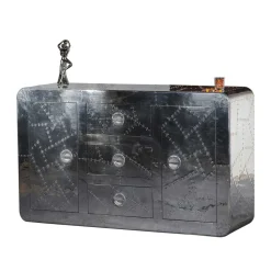 Wohnen Kommode Pilot in Alufarben