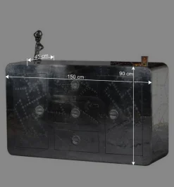 Wohnen Kommode Pilot in Alufarben