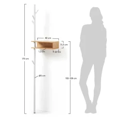 Wohnen Kompakte Garderobe Rhoen mit 4 Haken und Ablage