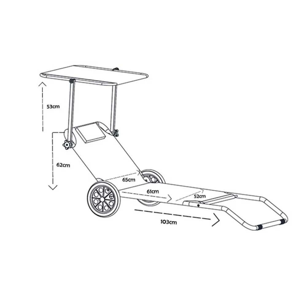 Wohnen Metall-Gartenmöbel|Balkonmöbel*Kompakte Rollliege für Garten oder Strand - Asan