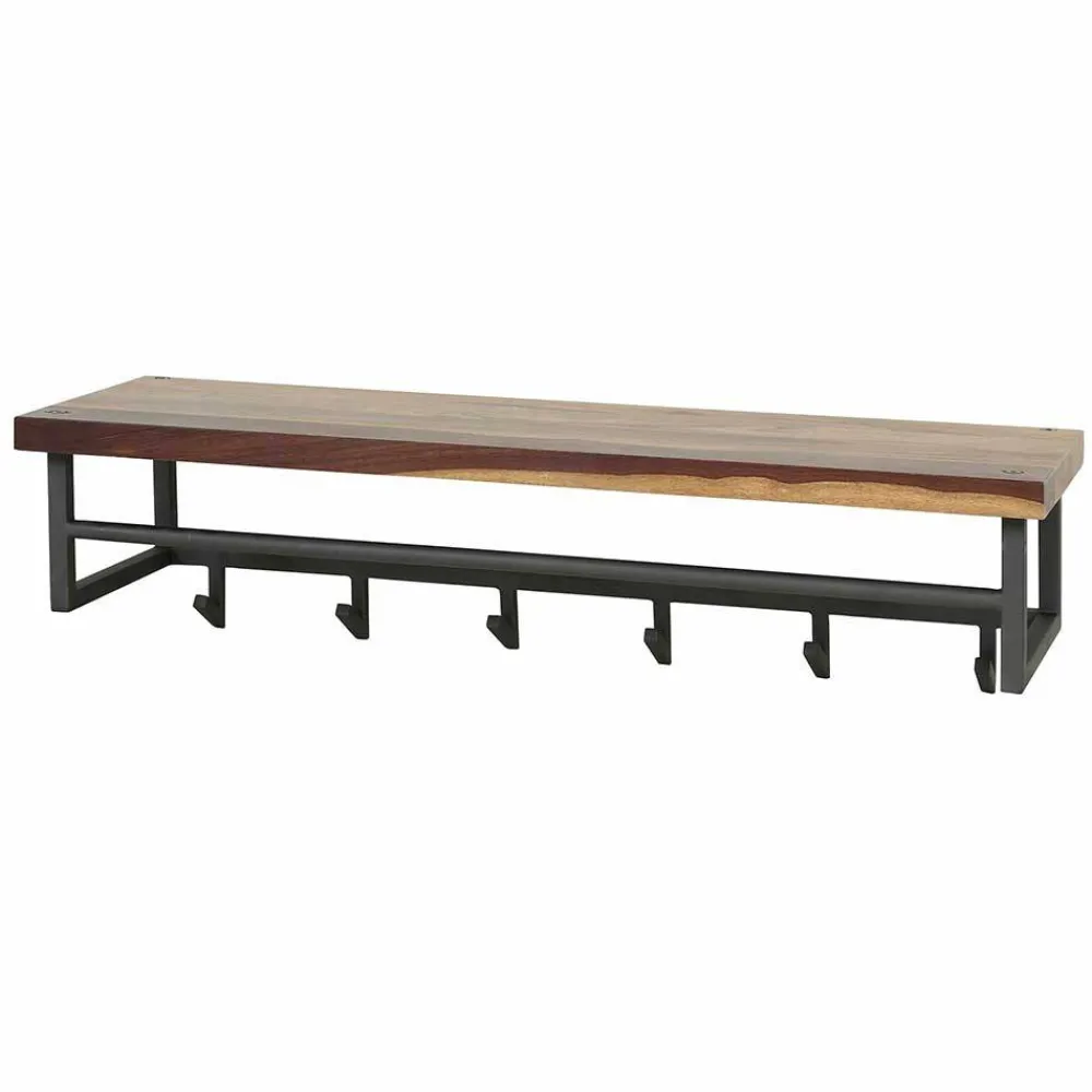 Wohnen Graue Möbel|Braune Möbel*Kompakte Wandgarderobe aus Nussbaum massiv - Ilona