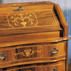 Wohnen Kompakter Schreibsekretär in Nussbaum Agosto im Barockstil