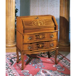 Wohnen Kompakter Schreibsekretär in Nussbaum Agosto im Barockstil