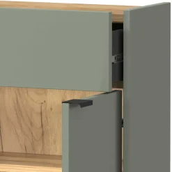 Wohnen Garderoben|Garderoben*Kompaktes Dielenmöbel Set in Graugrün - Point (dreiteilig)